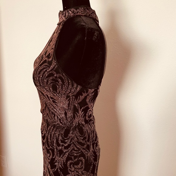 Betsy & Adam  Formal Dress Size 6 Black /Gold - Picture 4 of 6